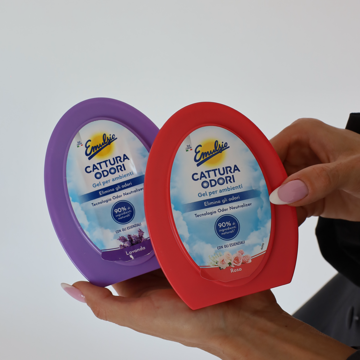 Emulsio Cattura Odori Roso 150 g – eko gelový pohlcovač pachů s vůní růže, ideální pro domácnosti se zvířaty