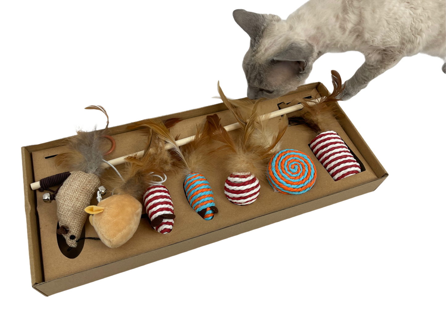 Set of toys made of natural materials